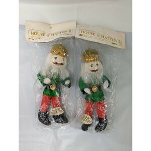 House of Hatten Wood Soldiers Ornament Lot‎ of 2